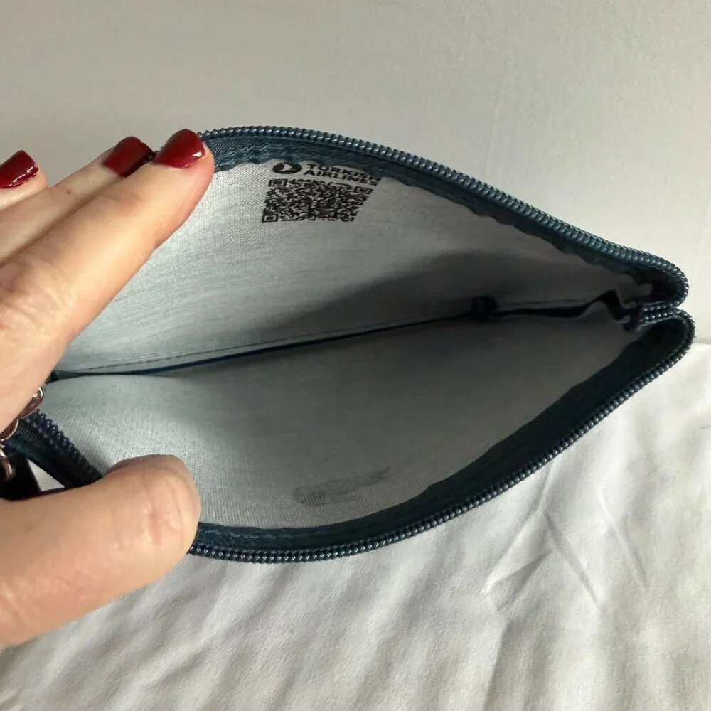 LACOSTE x Turkish Airlines Teal Mini Travel Amenity Kit Empty